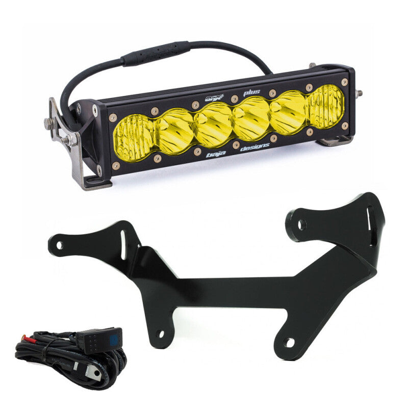 Baja Designs 10in OnX6+ Can-Am Maverick X3 Shock Mount Kit - Amber with LED light