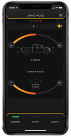 ICON 21+ Ford Bronco 2-3in Rear 2.5 VS RR CDEV COILOVER KIT app showing drive modes.