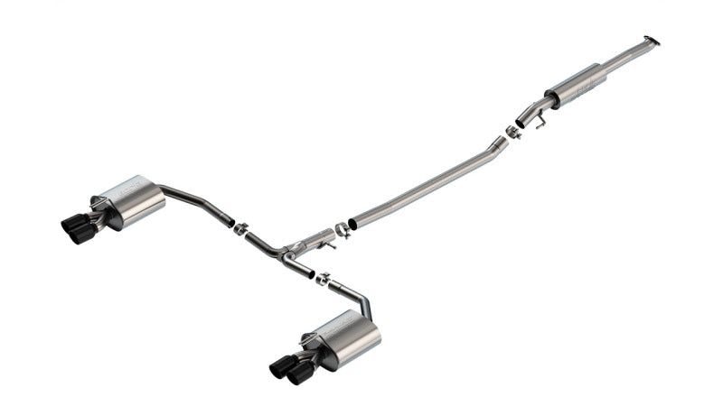 Borla 21-23 Hyundai Sonata N Line 2.5L i4 AT FWD 4DR 2.00in 2.75in S-Type Exhaust - Black Chrome exhaust system image.