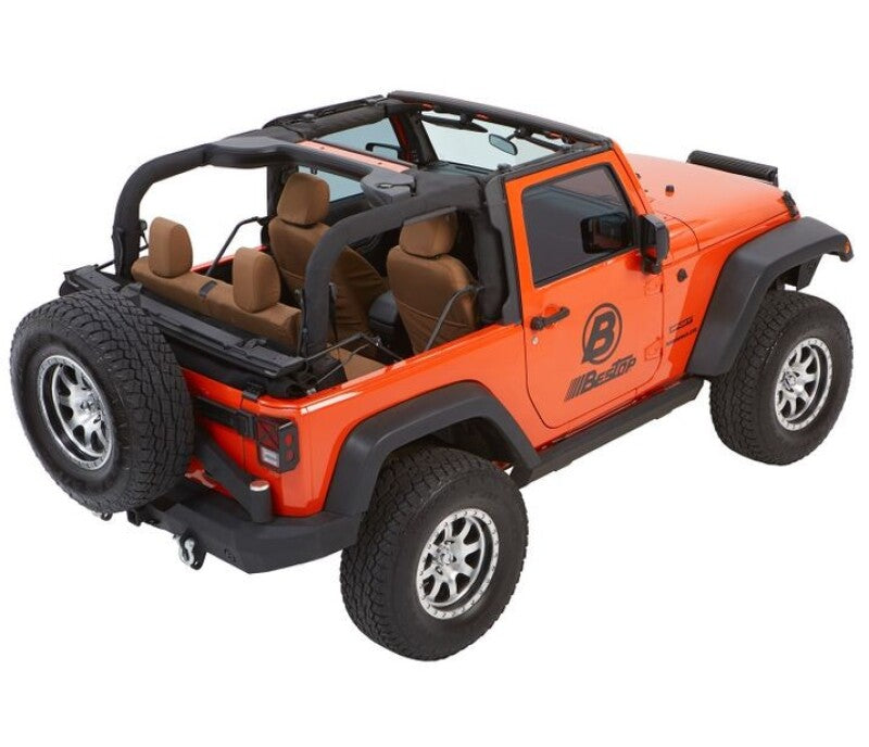 Bestop 07-18 Jeep Wrangler JK 2-Door Trektop Glide (Black Diamond) Secondary image