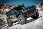 ICON 2021+ Ford Bronco Hoss 2.0 Front EXP Coilover 2.5in on offroad terrain