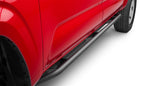 N-Fab Trail Slider Steps 16-20 Toyota Tacoma Crew Cab All Beds - SRW - Textured Black side view on red truck