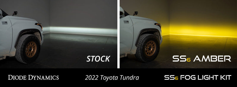 Diode Dynamics 2022 Toyota Tundra SS6 LED Fog Light Kit - Amber Wide Secondary image