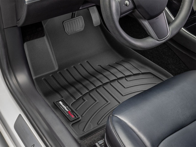 WeatherTech 17+ Tesla Model 3 Front FloorLiner - Black in car