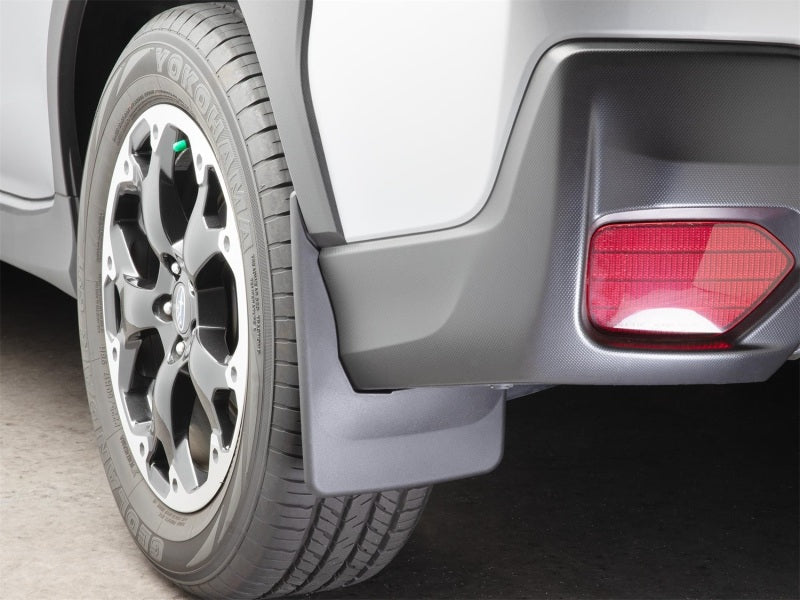 WeatherTech 18-23 Subaru Crosstrek No Drill Mudflaps Rear Pair - Black Secondary image