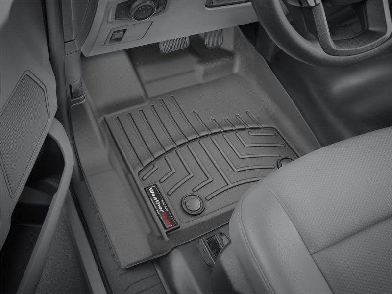 WeatherTech 2016+ Ford F-150 Regular Cab w/ Vinyl Floors Front FloorLiner - Black in truck interior
