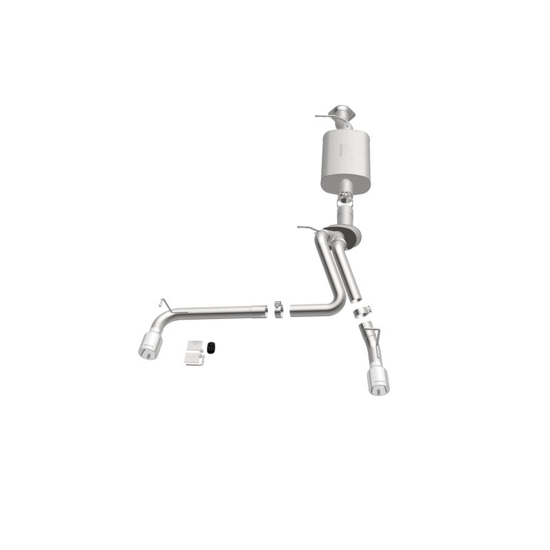MagnaFlow Sys C/B 07 GM Hummer H2 Split Rear exhaust system components.
