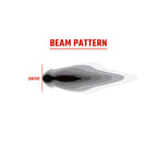 Beam pattern illustration of Rigid Industries 360-Series 4in LED Off-Road Drive Beam - RGBW (Pair) for offroad lighting.