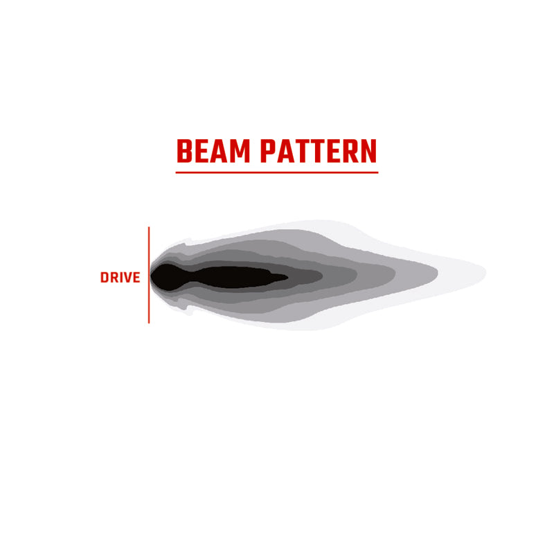 Beam pattern illustration of Rigid Industries 360-Series 4in LED Off-Road Drive Beam - RGBW (Pair) for offroad lighting.