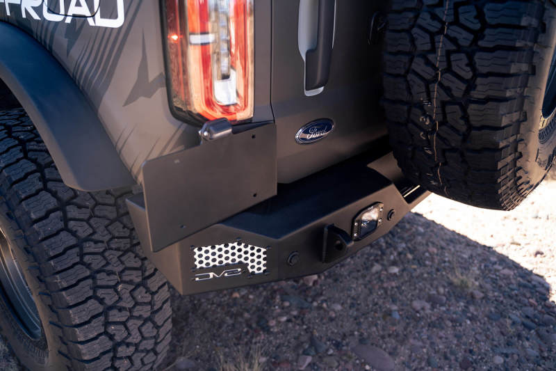 DV8 Offroad 21-22 Ford Bronco MTO Series Rear Bumper with offroad performance upgrades.