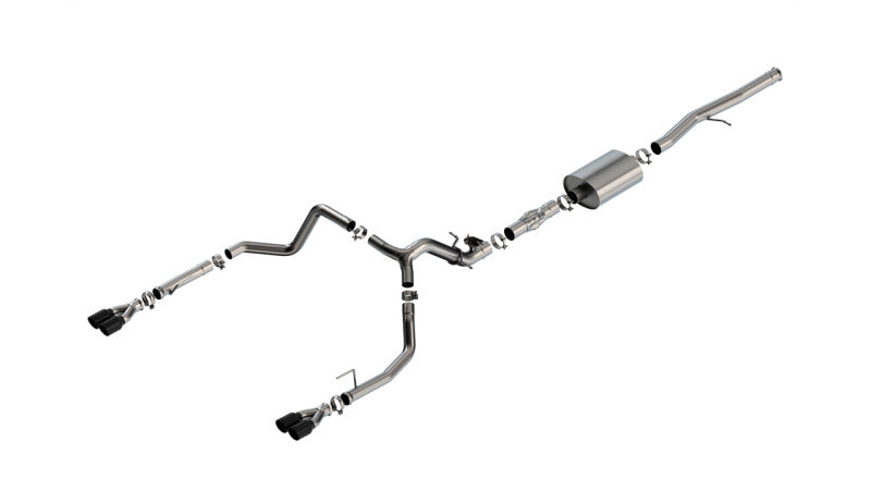 Borla 2024 Chevy Silverado 1500 6.2L V8 ATAK Catback Exhaust w/ Simulator - Black Chrome for performance offroad parts Main image
