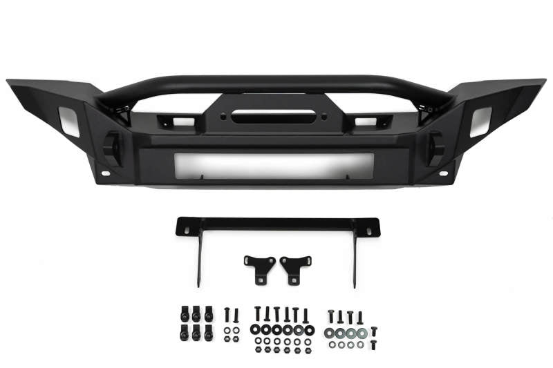 DV8 Offroad 18-23 Jeep Wrangler JL / 20-23 Jeep Gladiator JT FS-7 Mid-Width Winch Front Bumper with mounting hardware.