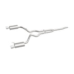 MagnaFlow Cat Back, SS, 2.5in, Street, Dual Split Polished 4.5in Tips 2015 Ford Mustang Ecoboost exhaust system