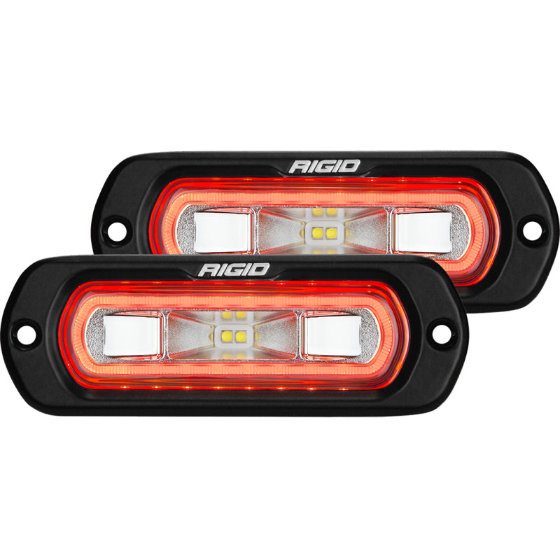 Rigid Industries SR-L Series Flush Mount LED Spreader Pair w/ Red Halo - Universal Secondary image