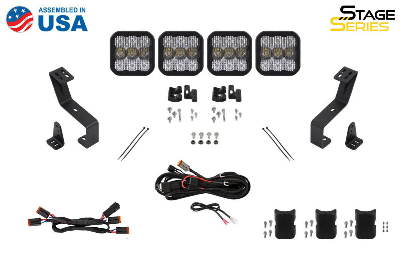 Diode Dynamics SS5 Grille CrossLink Lightbar Kit for 2019-Present Ram Sport - White Combo Secondary image