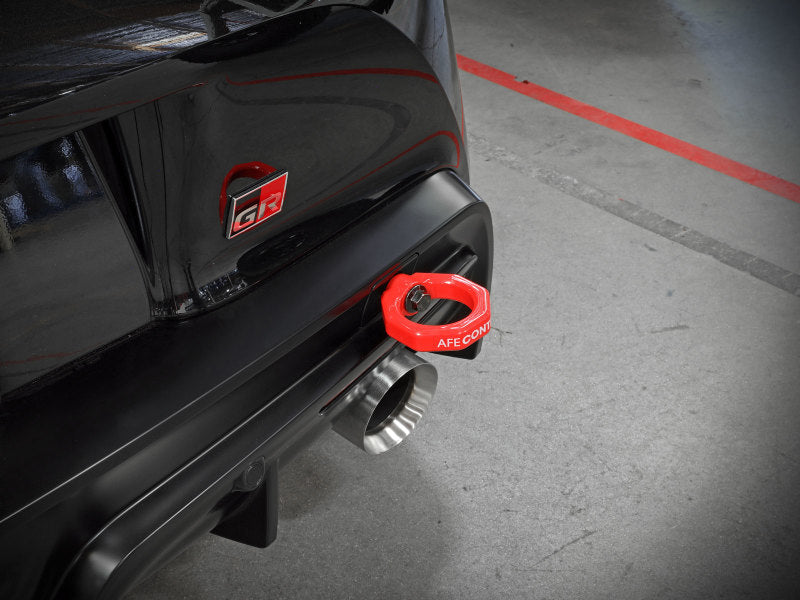 aFe Control Rear Tow Hook Red 20-21 Toyota GR Supra (A90) Secondary image