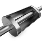 MagnaFlow Muffler Mag SS 18X5X8 3X3 C/C close-up view