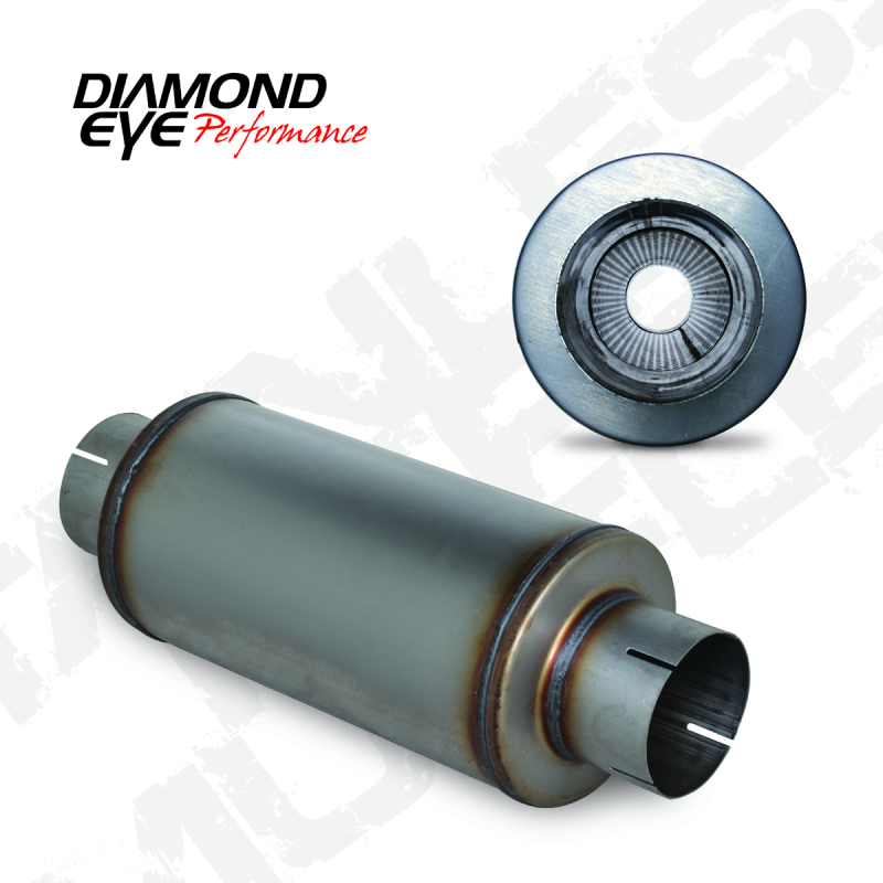 Diamond Eye MFLR 4inID SGL IN/SGL OUT 7inDIA X 14in BODY 20in LENGTH PERF SLOTTED ENDS 409 SS Secondary image