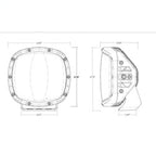 Rigid Industries Adapt XP w/ Amber PRO Lens dimensions diagram