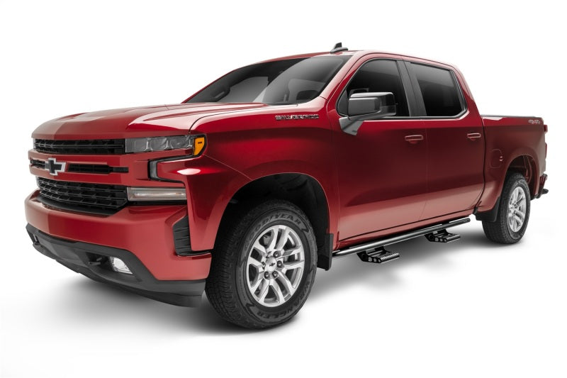 N-Fab RKR Step System 2019 Chevy/GMC 1500 Crew Cab - Cab Length - Tex. Black - 1.75in. on red truck