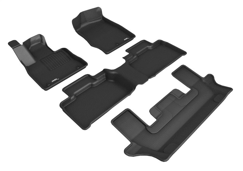 3D MAXpider 2020-2021 Ford Explorer 1st/2nd/3rd Row Floor Mats - Black set of mats