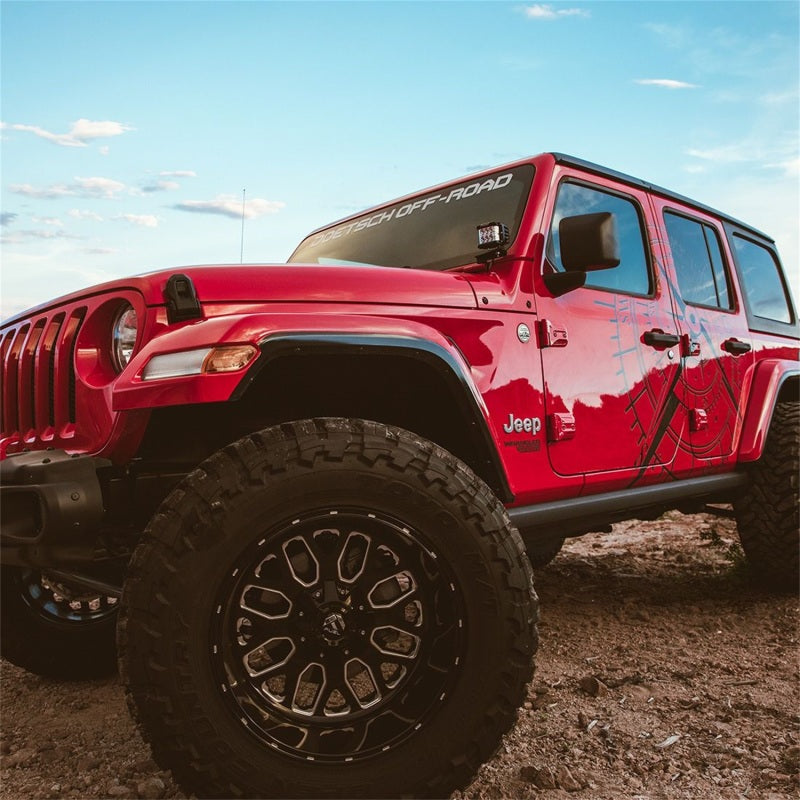 Rigid Industries 2018 Jeep JL - A-Pillar Mount Kit - Mounts Set of D / D-SS / SR-M / Ignite Series on off road.