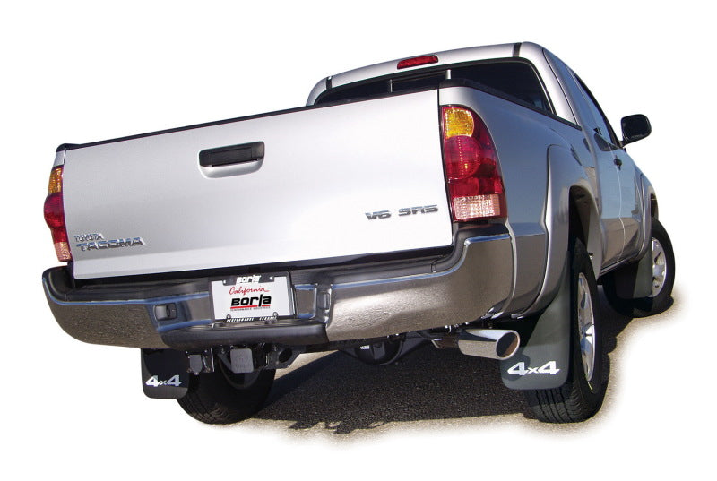 Borla 05-12 Toyota Tacoma 4.0L AT/MT 2/4WD CC/SH EC/LB 2&4Dr Catback Exhaust on silver truck