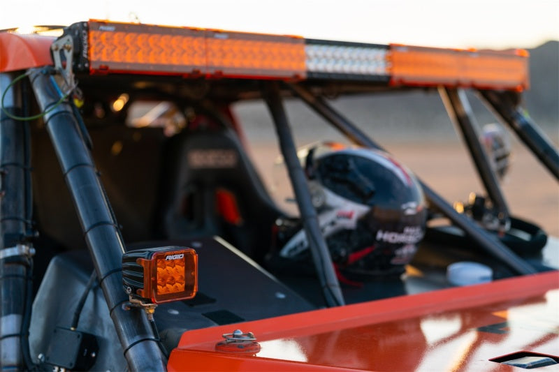 Rigid Industries Protective Polycarbonate Cover - Dually/D2 - Yellow on off-road vehicle with lighting equipment