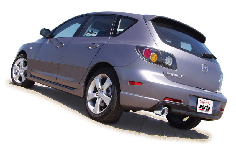 Borla Mazda3 Catback Exhaust on a Mazda3 hatchback.