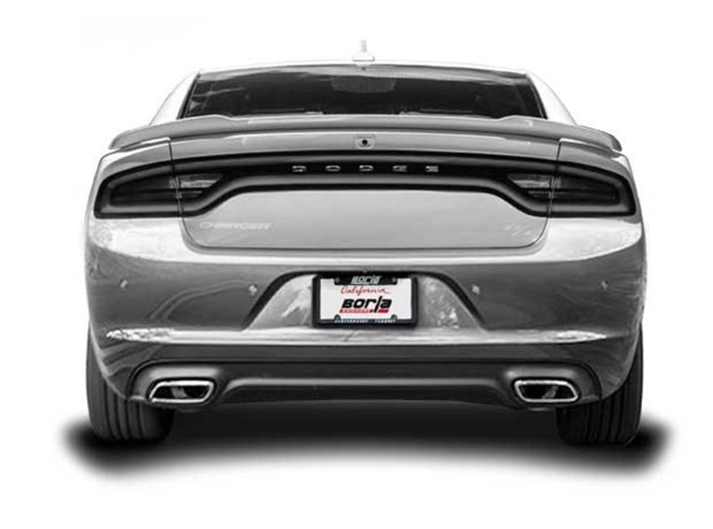 Borla 15-16 Dodge Charger R/T 5.7L No Tip Use Factory Valence Single Split Rear Exit ATAK Exhaust on vehicle rear view