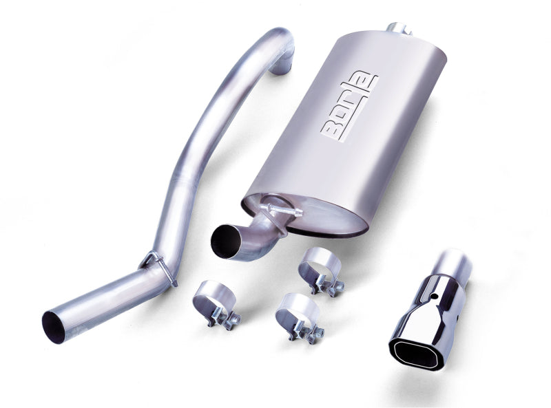Borla 97-99 Jeep Wrangler 2.5/4.0L w/o Hitch Cat-Back 2.25in Single Sqr Angle Cut Phntm Rear Secondary image