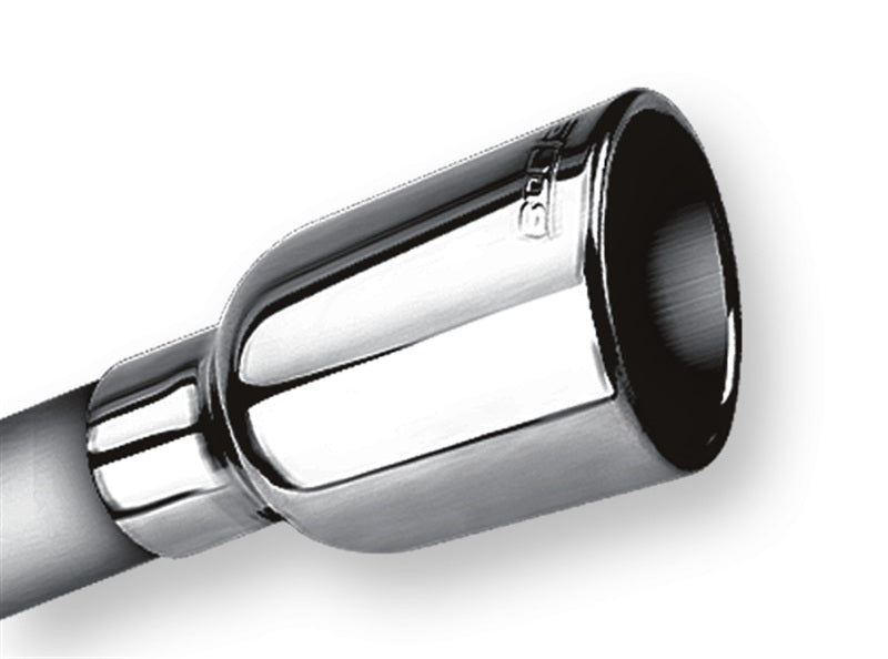 Borla 2.25in Inlet 3.19in Round Rolled Angle Cut Outlet x 5in Long Embossed Tip for offroad performance upgrades