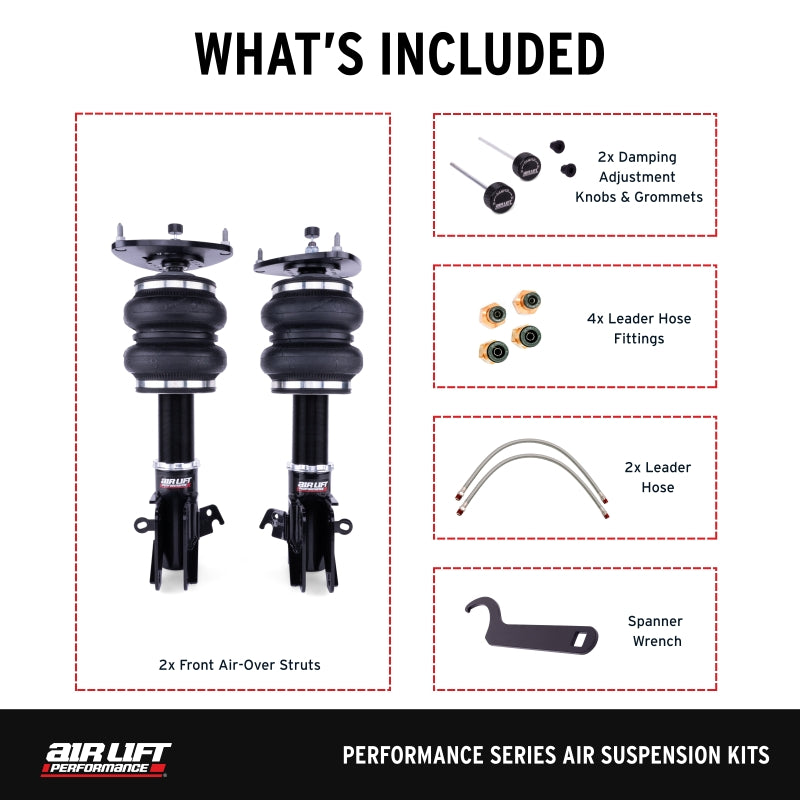 Air Lift Performance 15-21 Subaru WRX (VA) Front Air Suspension Kit components