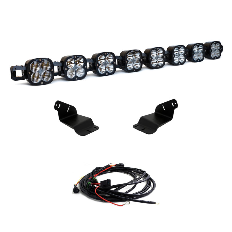 Baja Designs 2021+ Ford Bronco Roof Light Bar Kit 8 XL Linkable with wiring harness and brackets