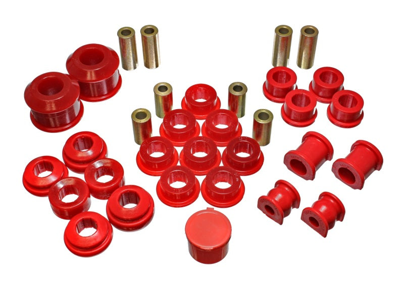 Energy Suspension 02-05 Honda Civic Si Red Hyper-Flex Master Bushing Set for better performance offroad.