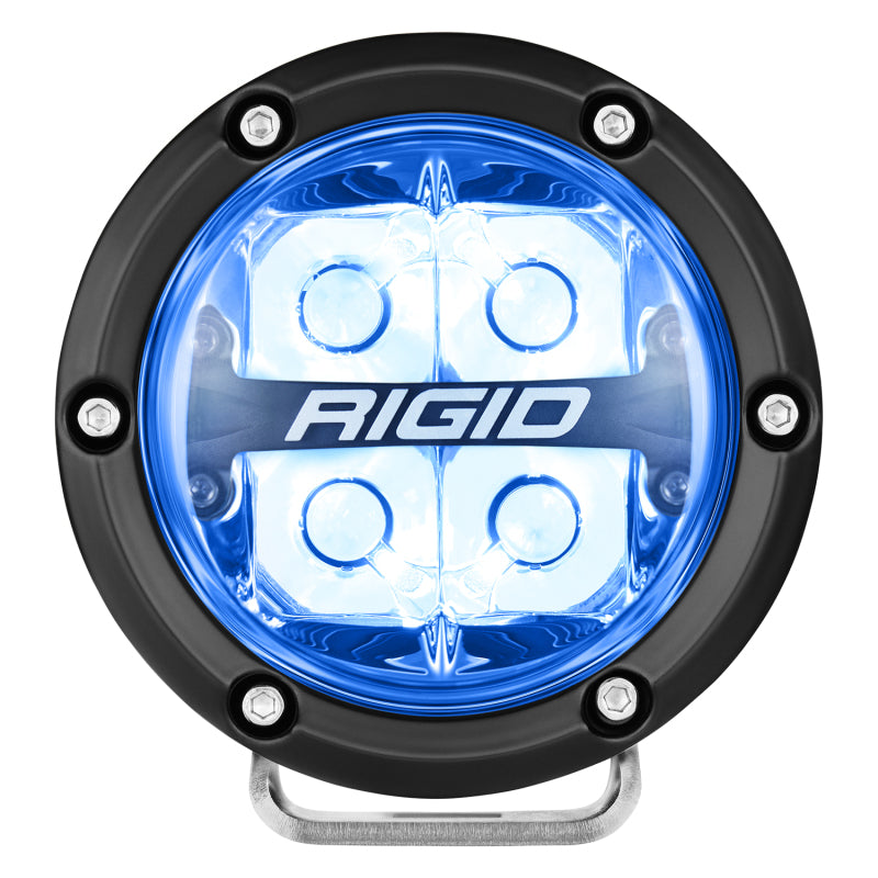 Rigid Industries 360-Series 4in LED Off-Road Spot Beam - RGBW (Pair) with blue backlighting