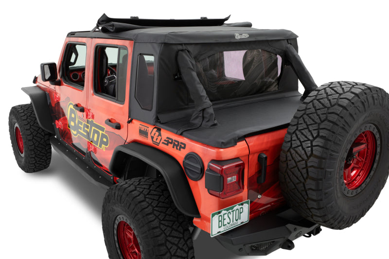 Bestop 18-23 Jeep Wrangler JL 4-Door Halftop Soft Top (Premium Black Twill) Secondary image