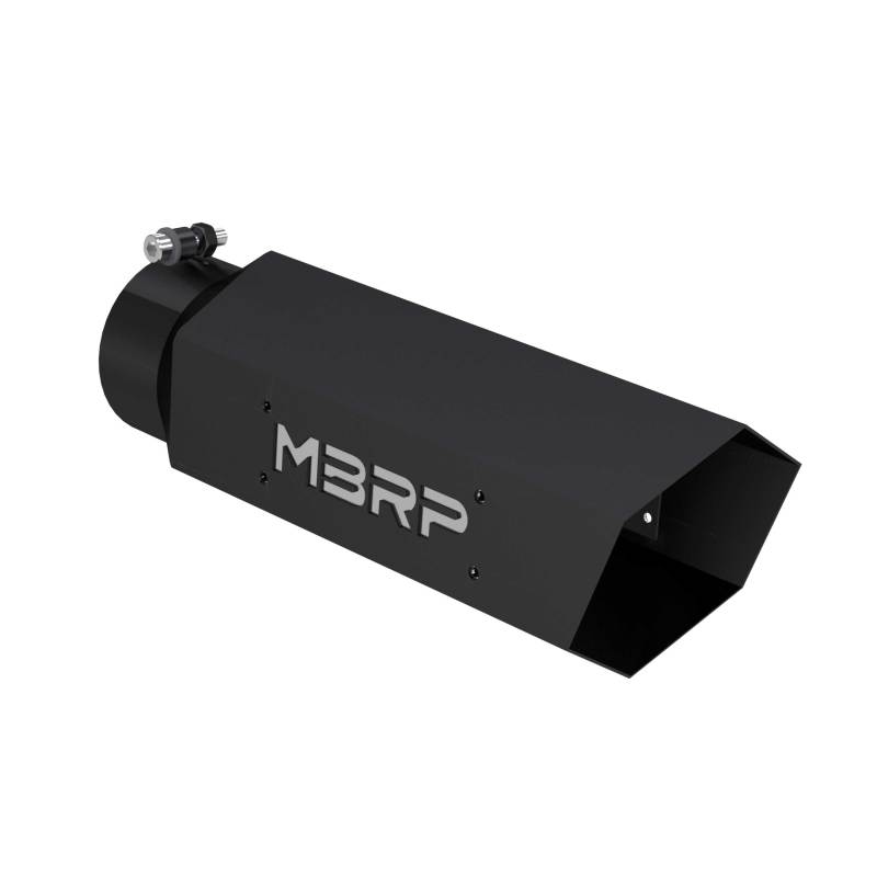 MBRP Universal Hex Tip 4in Inlet 16in Length w/ Logo - Black Coated Secondary image