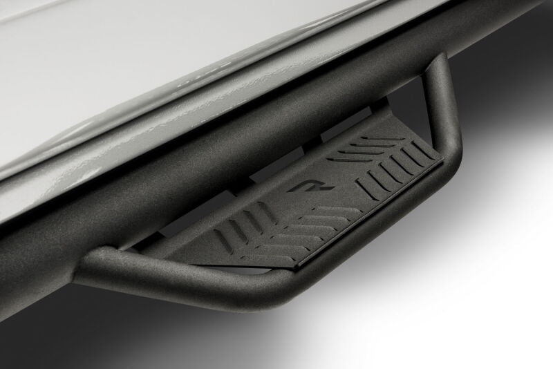 N-Fab Podium LG 07-17 Jeep Wrangler JK 4 Door All - Tex. Black - 3in. hoop step design for off road parts and Jeep Wrangler accessories.