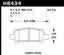 Hawk 2004-2006 Subaru Baja Sport HPS 5.0 Rear Brake Pads dimension chart