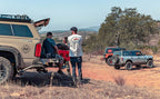 MagnaFlow Stainless Overland Cat-Back Exhaust 16-21 Toyota Tacoma offroad adventure with trucks in nature.
