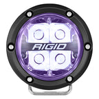 Rigid Industries 360-Series 4in LED Off-Road Spot Beam - RGBW, stylish offroad lighting for trucks and SUVs.