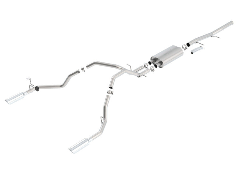 Borla 09-11 Chevrolet Silverado / 09-11 GMC Sierra S-Type SS Catback Exhaust showcasing dual exhaust tips and stainless steel build.