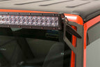 Fishbone Offroad 07-18 Jeep Wrangler JK 52In Light Bar Bracket installed on Jeep with light bar.