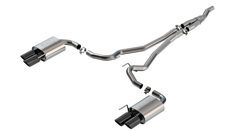 Borla 2024 Ford Mustang Ecoboost 2.3L ATAK Catback Exhaust Black Chrome w/ Quad Tip - Non-Active Main image