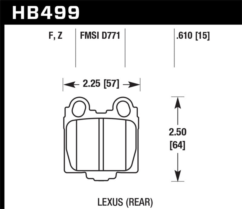 Hawk 00-05 Lexus IS300 HPS Street Rear Brake Pads Secondary image