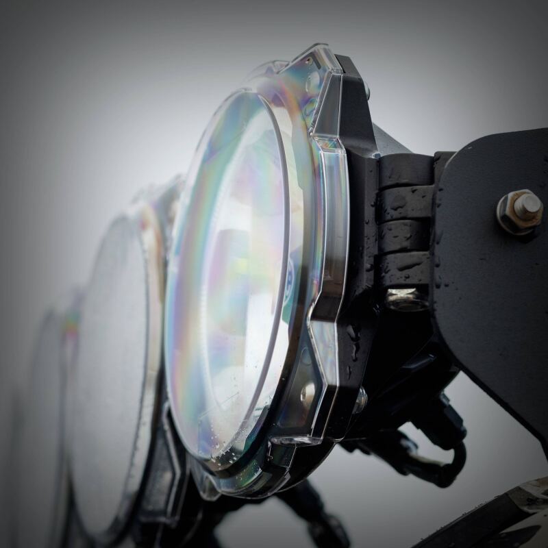 KC HiLiTES 6in. Light Shield for Gravity Pro6 LED Lights (Single) - Clear close-up, perfect for offroad lighting upgrades.