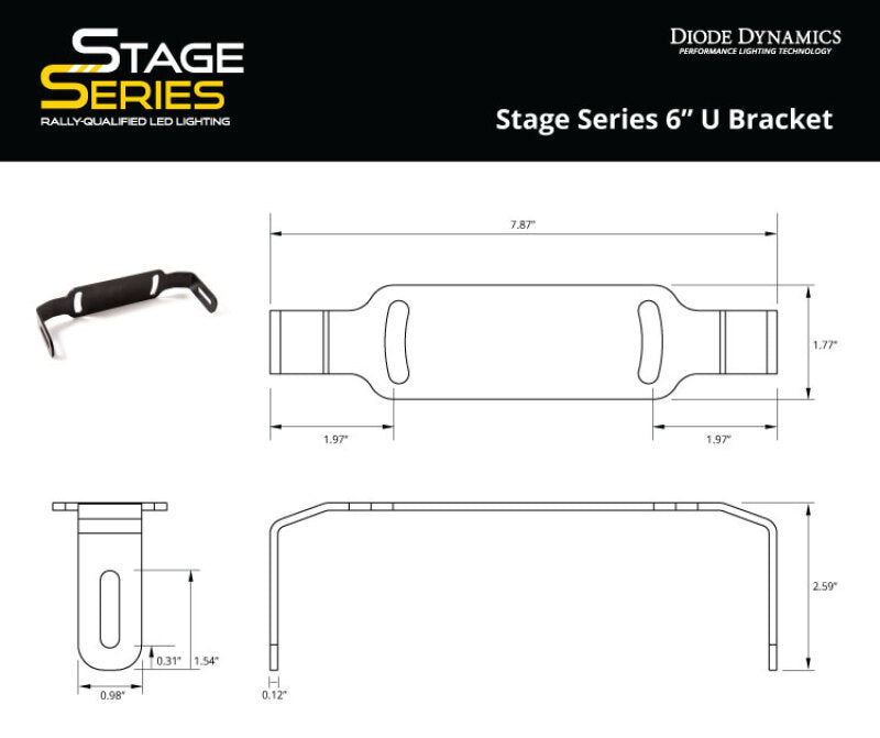 Diode Dynamics Stage Series 6 In U Bracket (Pair) Secondary image