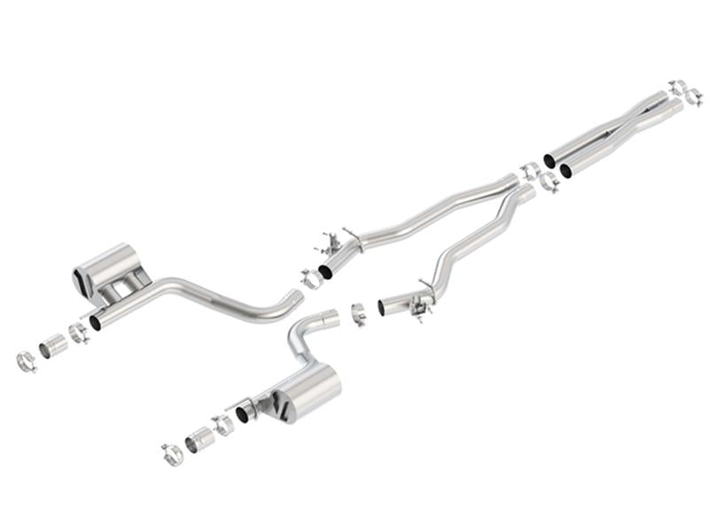 Borla 15-16 Dodge Charger Hellcat 6.2L V8 ATAK Catback Exhaust w/ Valves No Tips Factory Valance parts and components