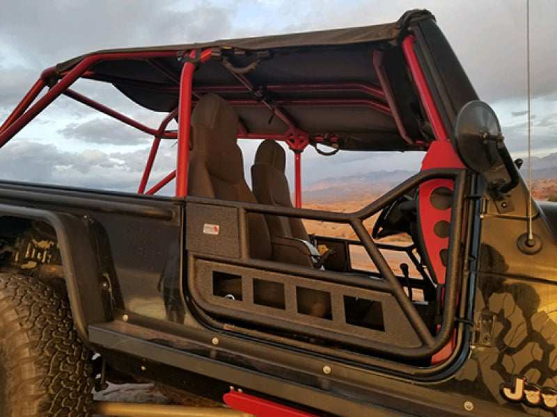 Fishbone Offroad 97-06 Jeep Wrangler TJ Front Tube Doors - Black Textured Powdercoat Steel Secondary image